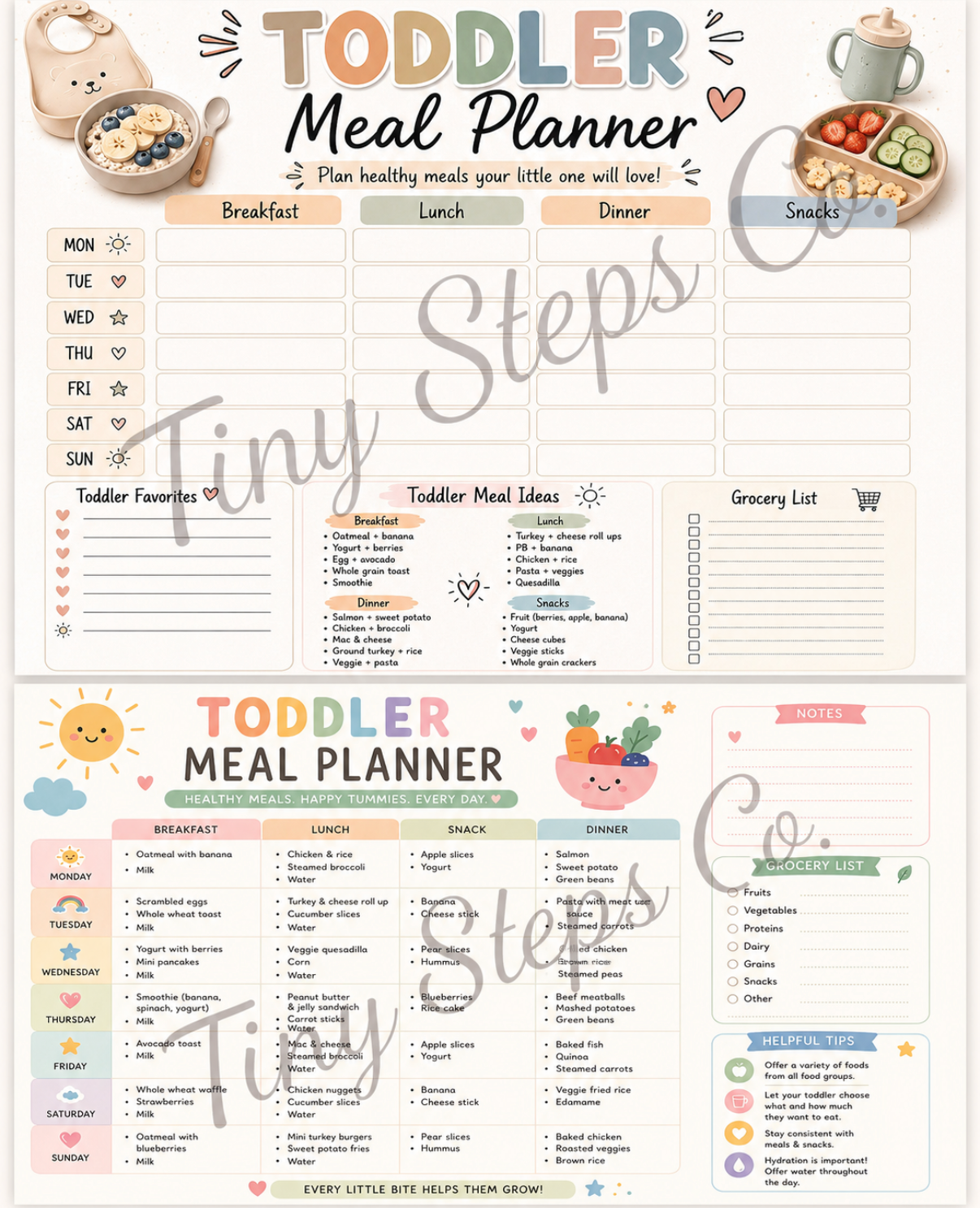 Digital Toddler Meal Planner